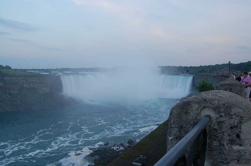 Canada East Tour 2006132.JPG - Horseshoe Falls, the third of the three falls which make up Niagara Falls.  Goat Island is to the left of the picture.